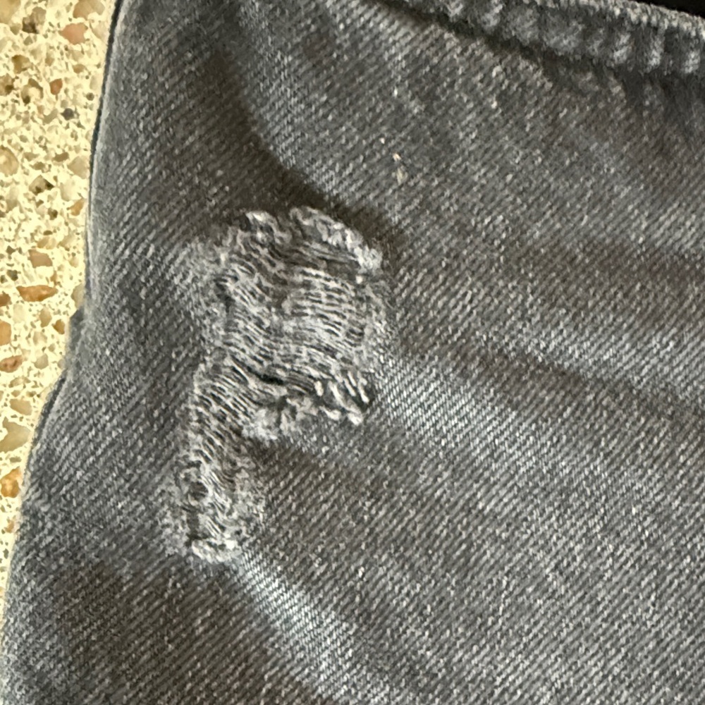 nuuds Women's High Rise Charcoal Distressed Jeans - Picture 3 of 6